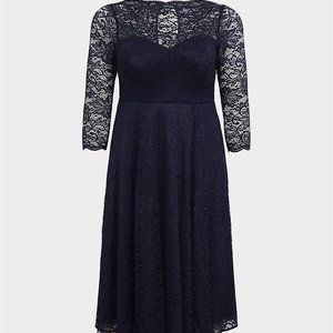 Torrid Special Occasion Navy Lace Midi Dress